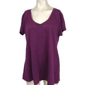 Eileen Fisher Purple Organic Linen Top, Small.